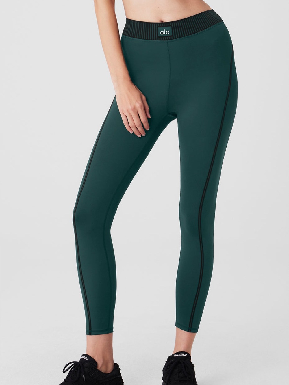 Alo | Airlift High-Waist 7/8 Line Up Legging | Midnight Green